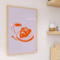 Croissant Café Parisien Café Lavande Orange Art