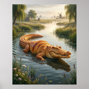 Poster Croissant Crocodile