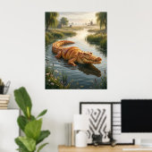 Poster Croissant Crocodile (Bureau à domicile)