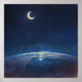 Poster Croissant de Lune depuis l'Espace - Style de Peint (Devant)