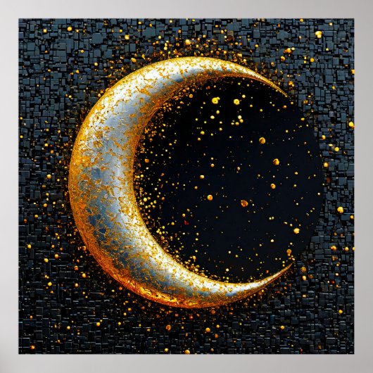 Poster Croissant de lune doré (Devant)
