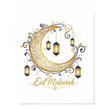 Croissant doré Eid Mubarak