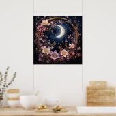 Poster Croissant Fantaisiste en Fleur (Cuisine)
