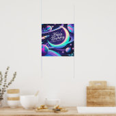 Poster Croissant lune, étoiles, planètes (Cuisine)
