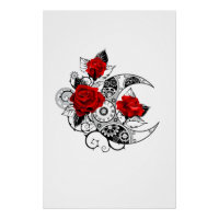 Croissant mécanique avec roses rouges