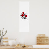 Poster Croissant mécanique avec roses rouges (Cuisine)