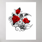 Poster Croissant mécanique avec roses rouges (Devant)