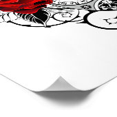 Poster Croissant mécanique avec roses rouges (Coin)