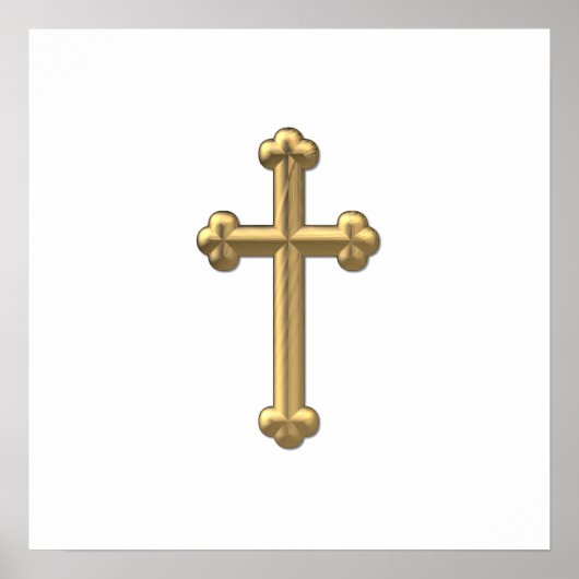 Poster Croix "3-D" en or 2 (Devant)