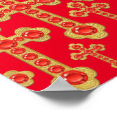 Poster Croix avec 12 Faux Rubies - (Coin)