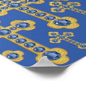Poster Croix avec 12 Faux Sapphires - (Coin)