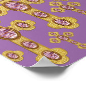 Poster Croix avec 6 Agates violets Faux - (Coin)