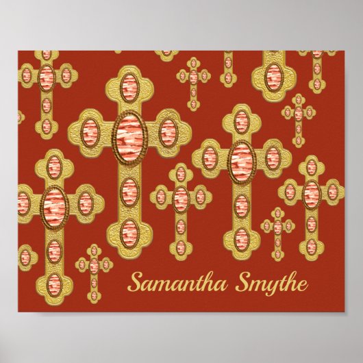 Poster Croix avec 6 Portes rouges Faux - (Devant)