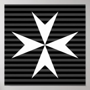 Poster Croix blanche médiévale Ordre de Saint-Jean (Roy