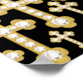 Poster Croix Bourgeonnantes avec 12 Faux Diamants - (Coin)