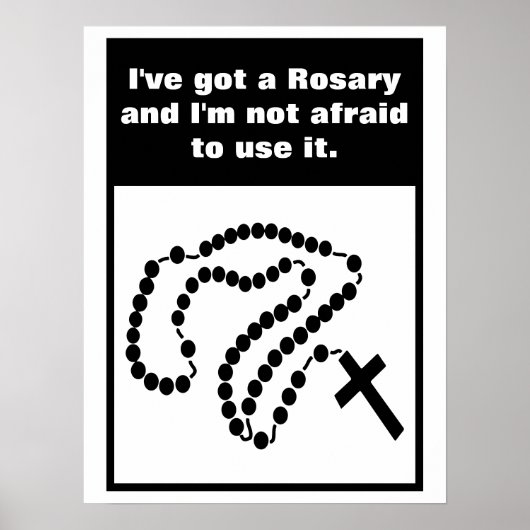 Poster Croix catholique des perles du Saint Rosaire (Devant)