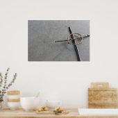 Poster Croix céleste rustique des bâtons et des vignes (Cuisine)