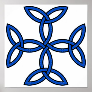 Poster Croix celtique 11 bleu
