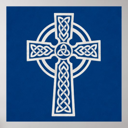 Poster Croix celtique bleue (Devant)