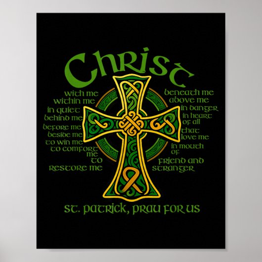 Poster Croix celtique Christ avec moi Brustplate de saint (Devant)