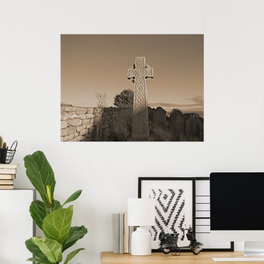 Poster Croix celtique - Écosse (Bureau à domicile)