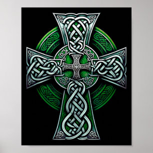 Poster Croix celtique irlandaise Nœud chrétien Sainte Tri