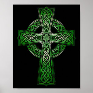 Poster Croix celtique irlandaise Nœud chrétien Sainte Tri