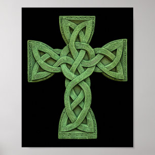 Poster Croix celtique irlandaise noeud Christian Holy Tri