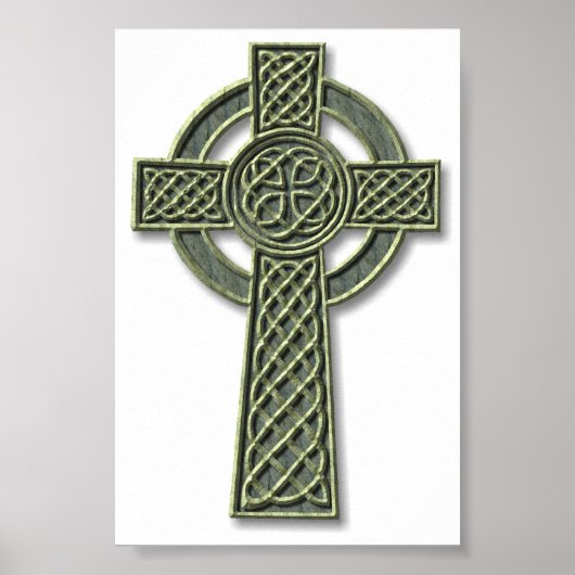 Poster Croix celtique - Pierre verte (Devant)