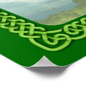 Poster Croix Celtique Verte Et Nuages (Coin)