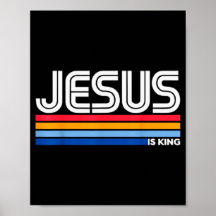 Poster Croix chrétienne Jésus est roi Dieu Foi Bible Reli