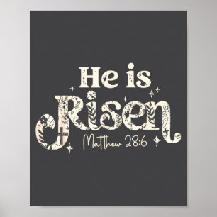 Poster Croix chrétienne Jésus Joyeuses Pâques Il est ress