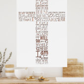Poster Croix chrétienne Versets bibliques Lettres en cuiv (Cuisine)