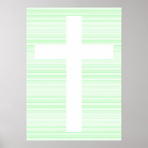 Croix chrétienne verte et blanche Minimaliste