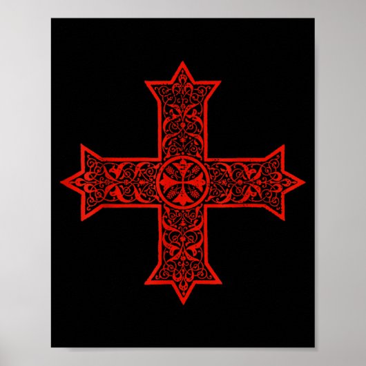 Poster Croix copte Église orthodoxe copte Christ oriental (Devant)