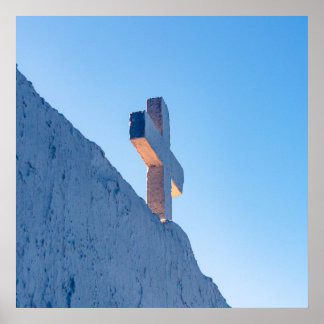 Poster Croix dans la lueur du soir