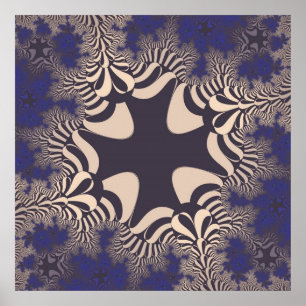 Poster Croix de chrome bleu