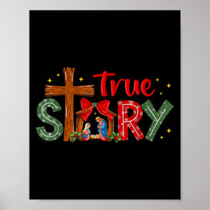 Poster Croix de Jésus Noël Religieux Chrétien Xmas Vrai