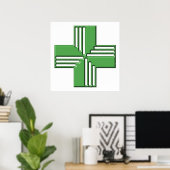Poster Croix de la pharmacie (Bureau à domicile)