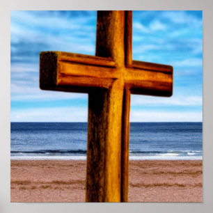 Poster Croix de l'affiche des vagues