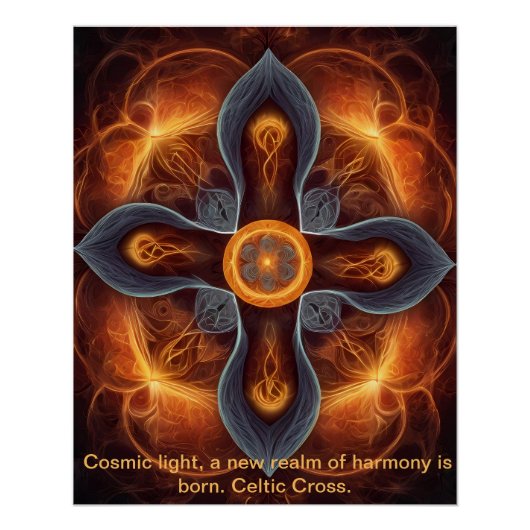 Poster Croix de l'énergie cosmique celtique (Devant)