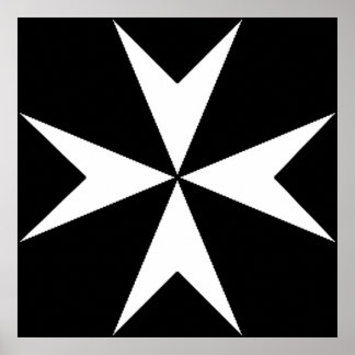 Poster Croix de l'Ordre de Saint John MALTA MALTESE