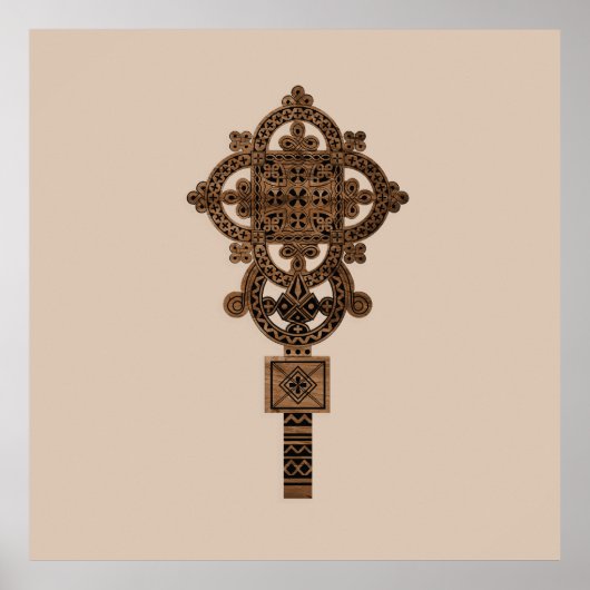 Poster Croix de main en bois (Devant)