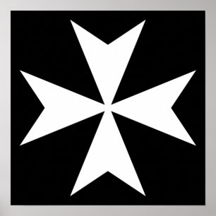 Poster Croix de Malte blanche