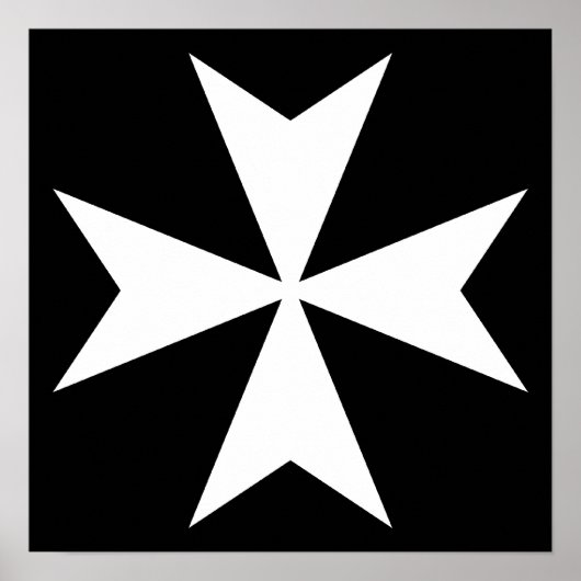 Poster Croix de Malte blanche (Devant)