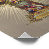 Poster Croix de Pâques chrétienne Résurrection Jésus Chri (Coin)