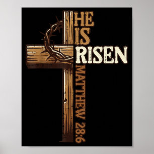 Poster Croix de Pâques Jésus ressuscité Chrétiens Hommes