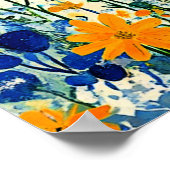 Poster Croix de Pâques par champ de fleurs (Coin)