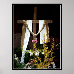 Poster Croix de Pâques vide de la résurrection de Jésus