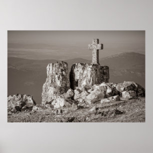 Poster Croix de pierre monumentale à Peña de Francia, Esp